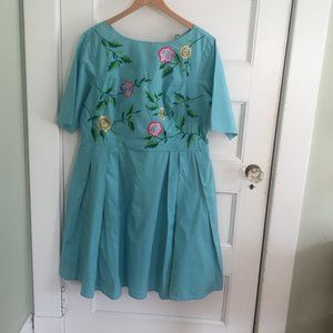 Turquoise floral dress